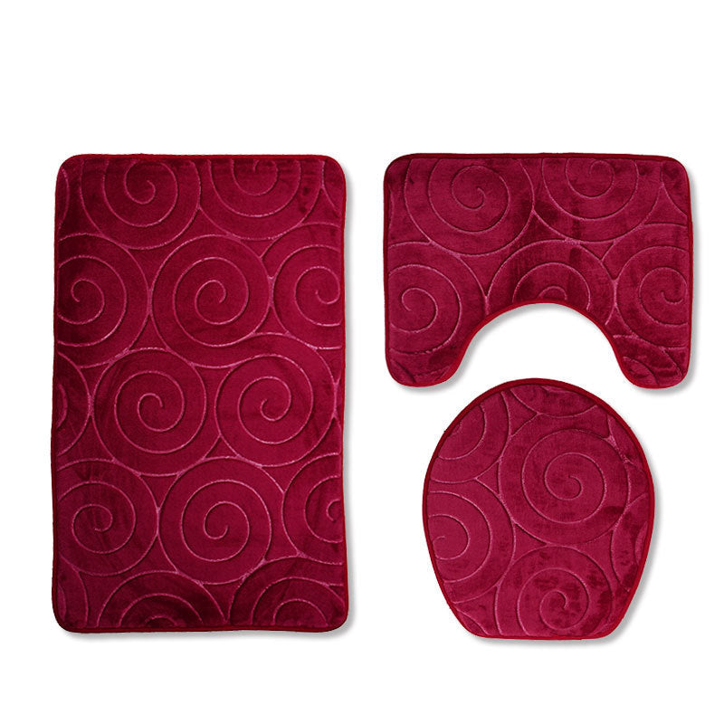 Ensemble de toilette trois pièces avec tapis de bain antidérapant