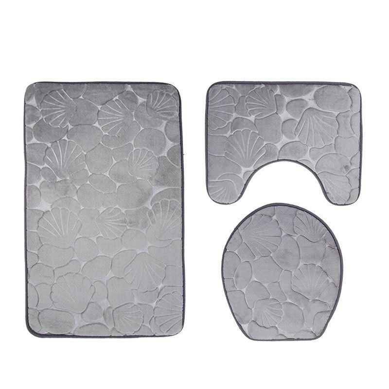 Ensemble de toilette trois pièces avec tapis de bain antidérapant