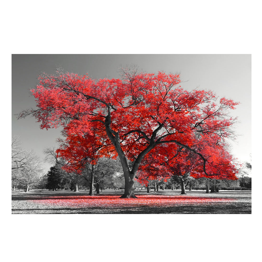 Peinture à l'huile classique sur toile représentant un paysage d'arbres