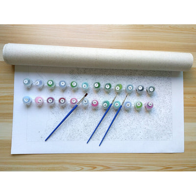 Pintura a óleo personalizada, pintura a óleo digital, paisagem com barco.