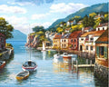 RUOPOTY Kit de pintura a óleo DIY com paisagem marítima, pintura acrílica por números, obra de arte DIY, pinturas em tela