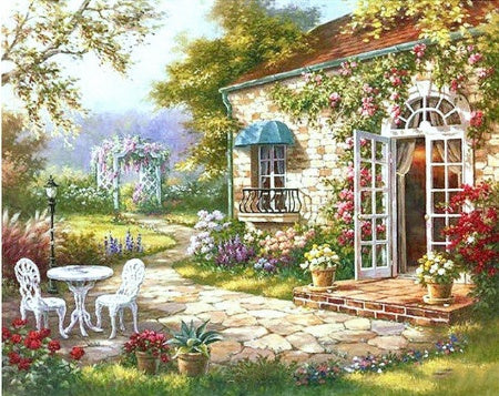 RUOPOTY Kit de pintura a óleo DIY com paisagem marítima, pintura acrílica por números, obra de arte DIY, pinturas em tela