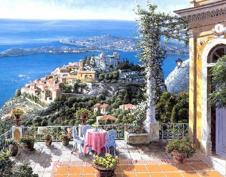 RUOPOTY Kit de pintura a óleo DIY com paisagem marítima, pintura acrílica por números, obra de arte DIY, pinturas em tela