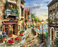 RUOPOTY Kit de pintura a óleo DIY com paisagem marítima, pintura acrílica por números, obra de arte DIY, pinturas em tela
