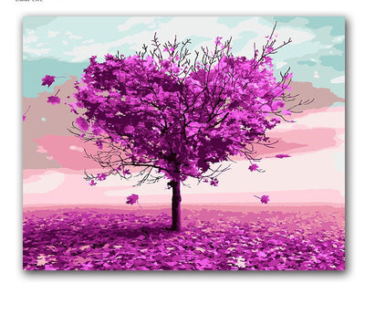 Color By Number Love Tree Landscape Modular Canvas Oil Painting