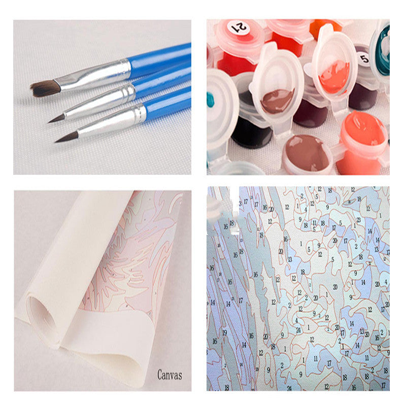 Paysage océanique - Peinture à faire soi-même, par numéros, dessin et coloriage, œuvre d'art pour enfants sur toile