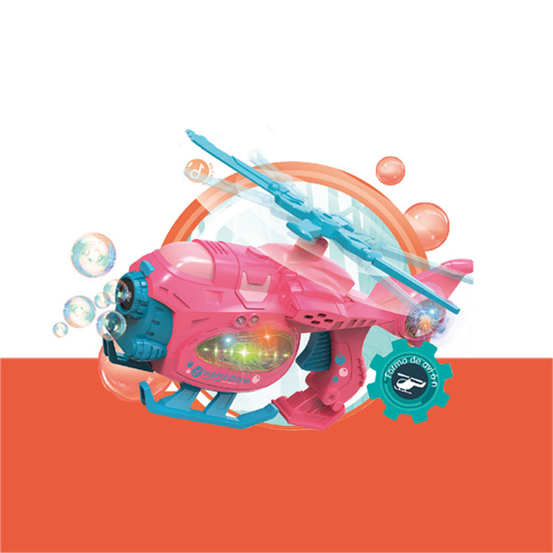 Brinquedo elétrico de bolas de sabão com roda universal, luz e som, ideal para as crianças brincarem dentro e fora de casa. Presente perfeito para pais e filhos.