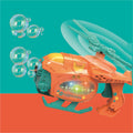 Brinquedo elétrico de bolas de sabão com roda universal, luz e som, ideal para as crianças brincarem dentro e fora de casa. Presente perfeito para pais e filhos.
