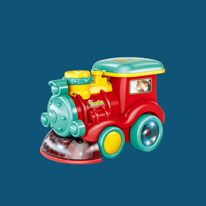Brinquedo elétrico de bolas de sabão com roda universal, luz e som, ideal para as crianças brincarem dentro e fora de casa. Presente perfeito para pais e filhos.