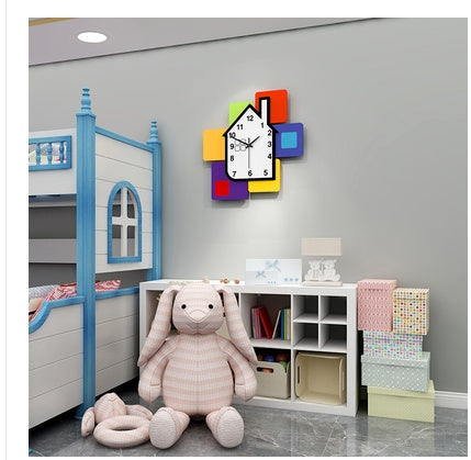 Child Creative Wall Clock Clock Children Room Clock Living Room Decoration Home