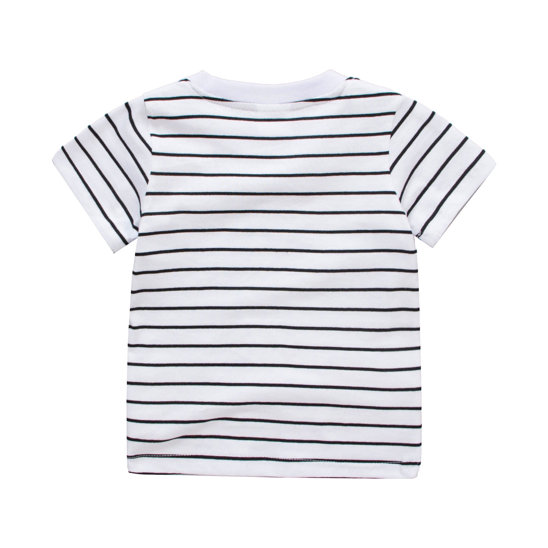 Striped Dinosaur Boys Short-sleeved T-shirt