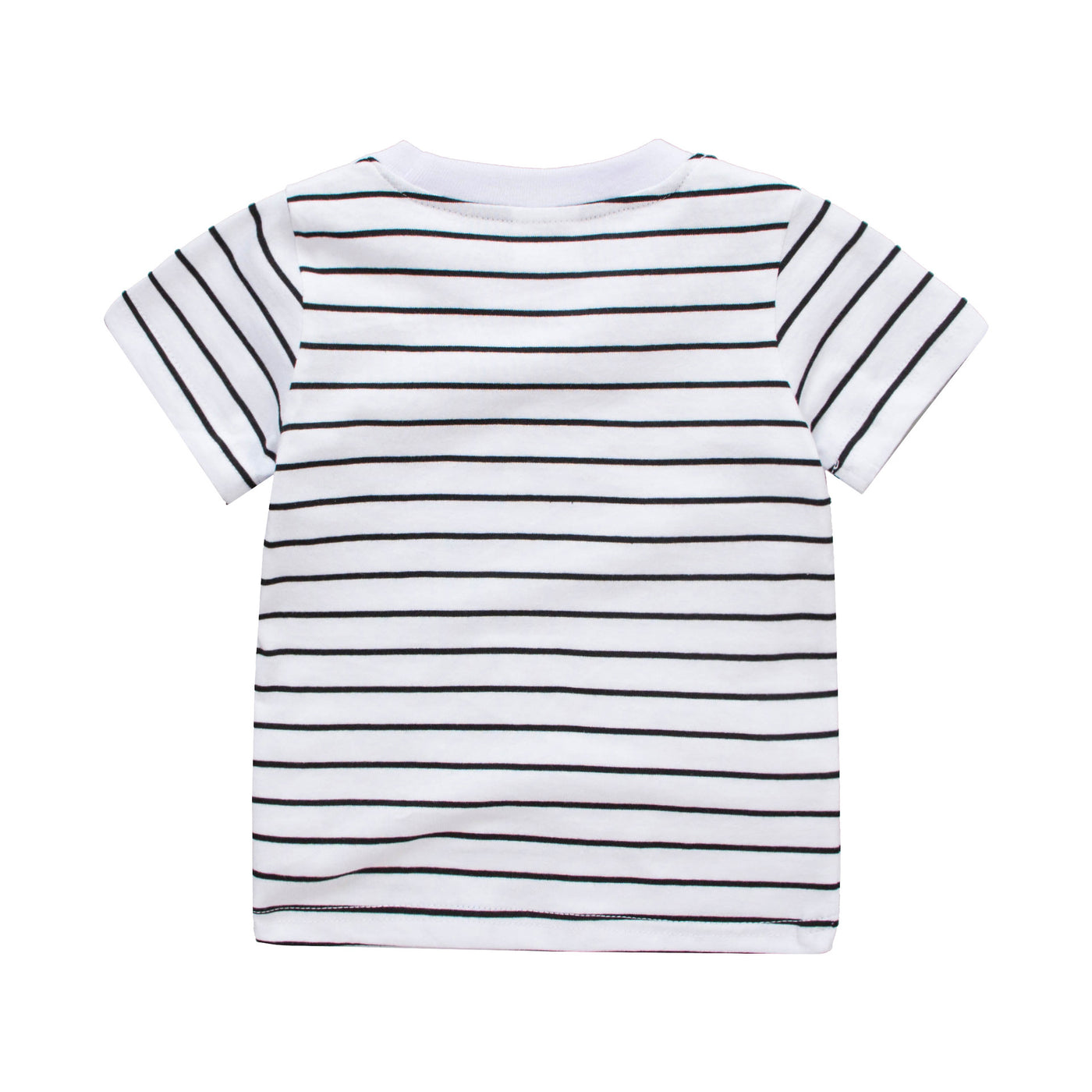 T-shirt infantil de manga curta com estampado de dinossauro às riscas