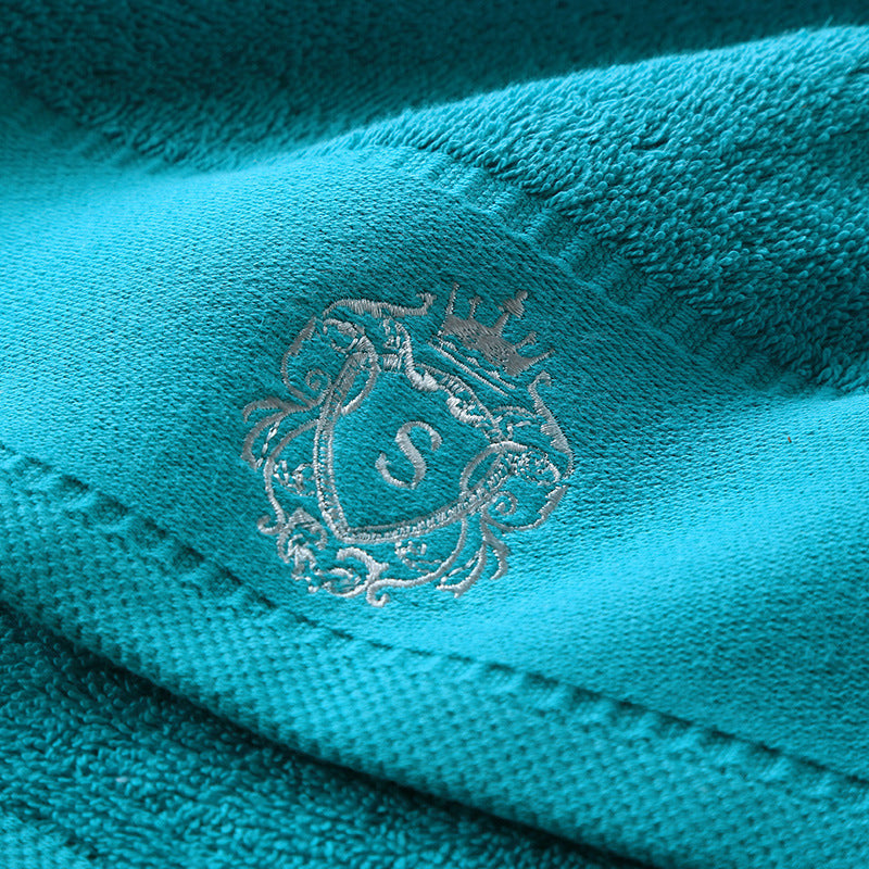 Serviette de bain en pur coton, grande serviette de bain absorbante brodée pour le visage