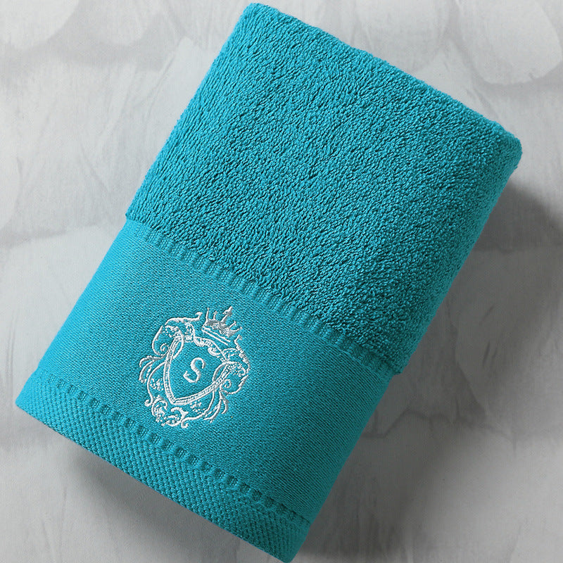 Serviette de bain en pur coton, grande serviette de bain absorbante brodée pour le visage