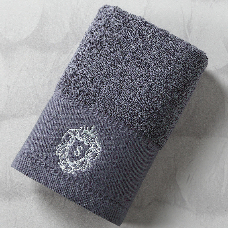 Serviette de bain en pur coton, grande serviette de bain absorbante brodée pour le visage
