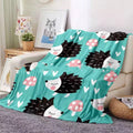 Couverture en flanelle à motif hérisson et corail