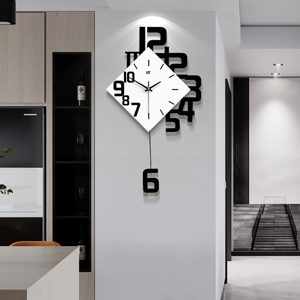 Horloge murale numérique personnalisée, horloge murale tendance en bois, montre décorative créative