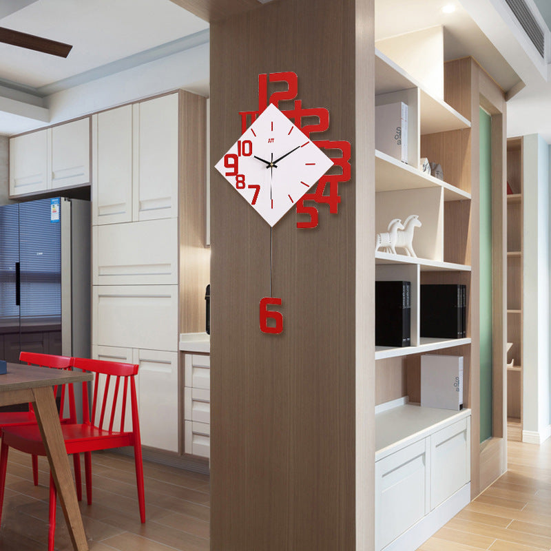 Horloge murale numérique personnalisée, horloge murale tendance en bois, montre décorative créative