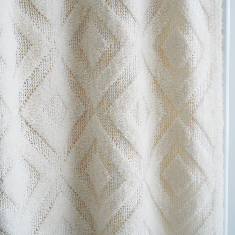 Serviette de lit en tricot jacquard, couverture d'automne et d'hiver