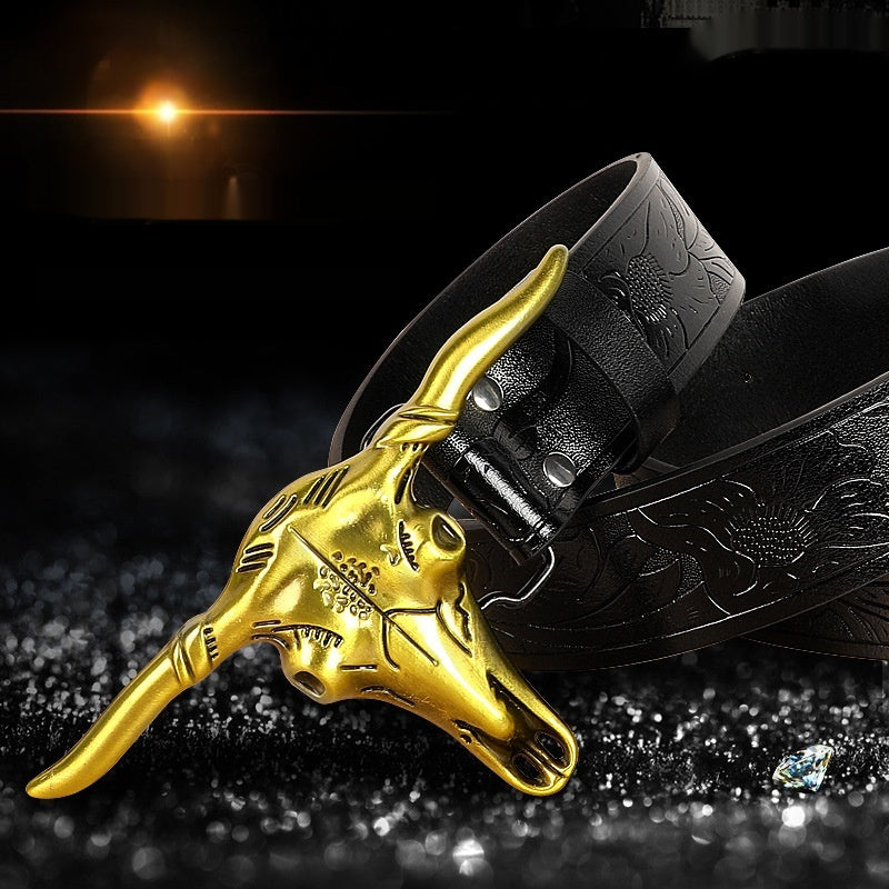 Ceinture homme à boucle tête de vache