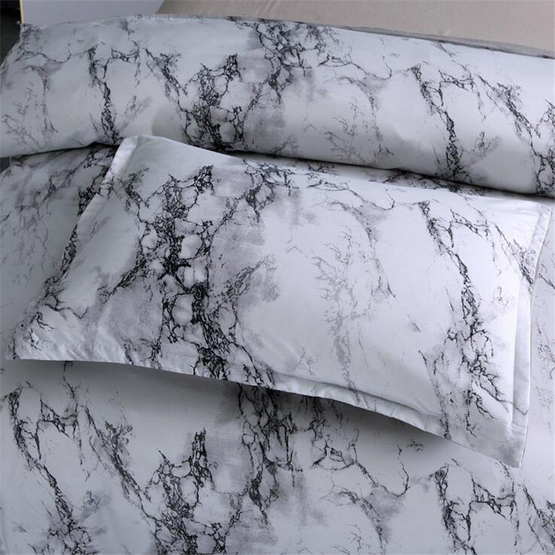 Taie d'oreiller, linge de lit quatre pièces, marbre