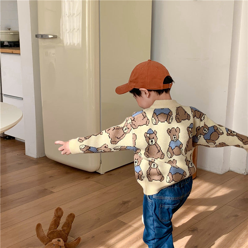 Pull ours unisexe pour enfants