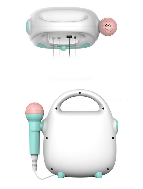 Máquina de karaoke infantil Bluetooth com microfone e altifalante recarregável, brinquedo portátil.