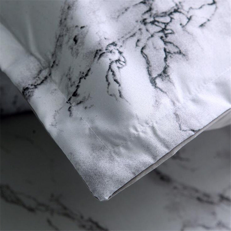 Taie d'oreiller, linge de lit quatre pièces, marbre