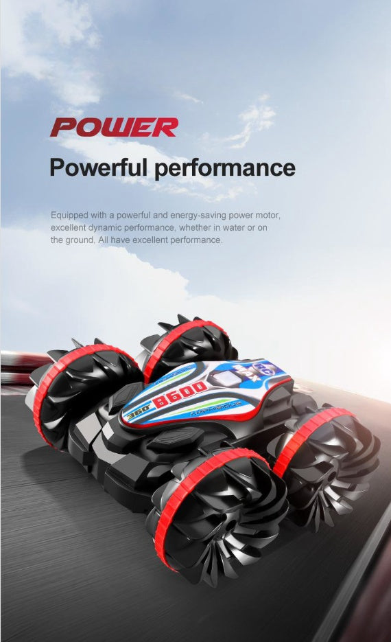 Brinquedo infantil de veículo todo-o-terreno com tração às quatro rodas e comando à distância.