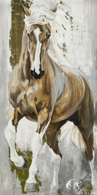 Pintura a óleo sobre corrida de cavalos nórdicos em tela, arte de parede impressa, cartaz de animal