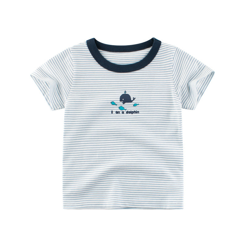 Nova t-shirt de manga curta para menino