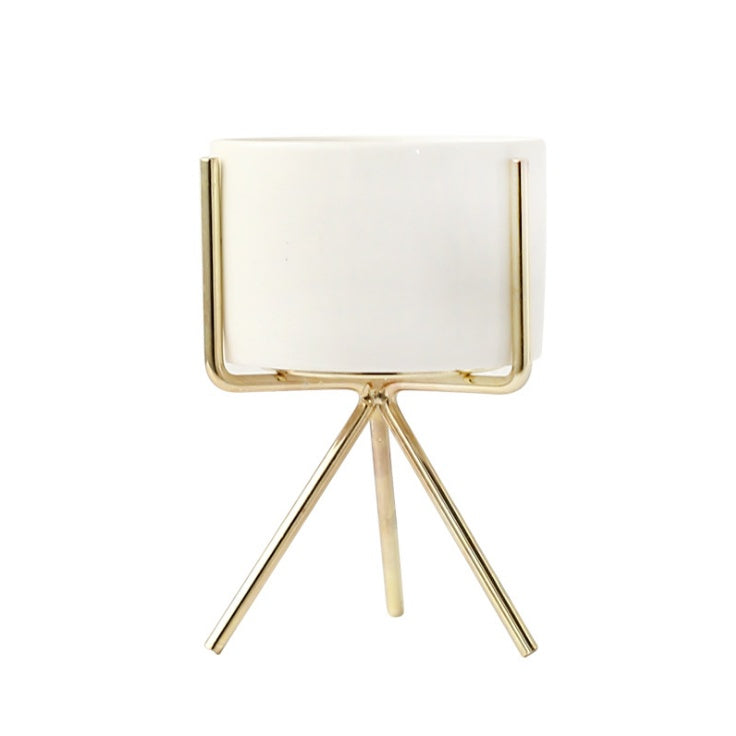 Flavor flower pot wrought iron vase simple iron frame