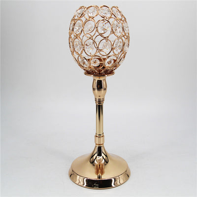 Creative golden crystal candle holder ornaments