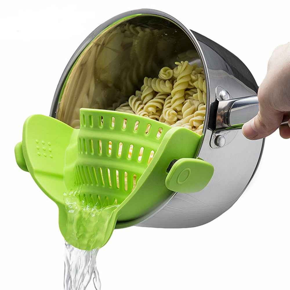 Silicone Kitchen Strainer Snap N Strain Filter for Effortless Cooking