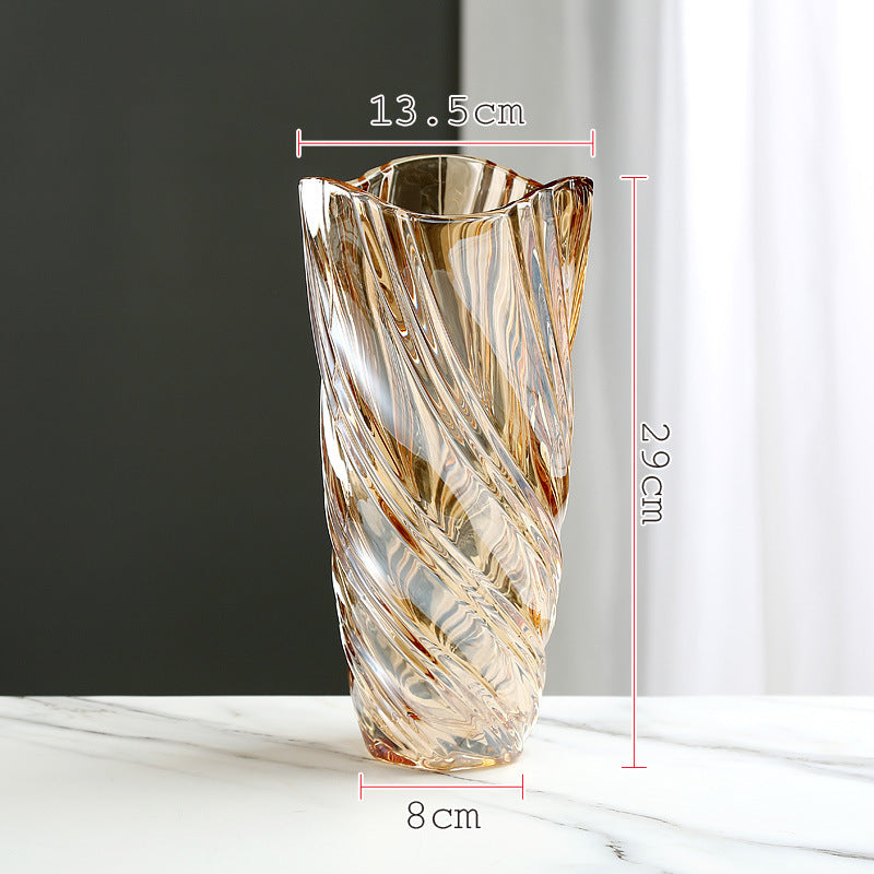 Nordic Glass Vase Thickened Transparent Creative Ornament Flower