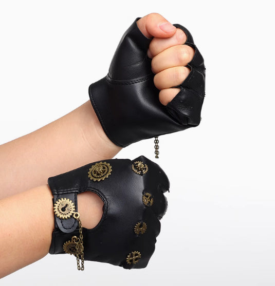 Gants rétro steampunk à chaînette