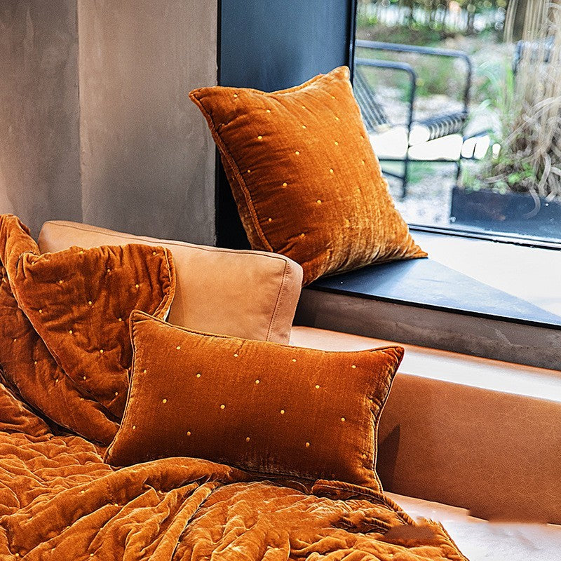 Housse de coussin décoratif rétro en brocart de haute qualité, coussin lombaire, coussin de dos