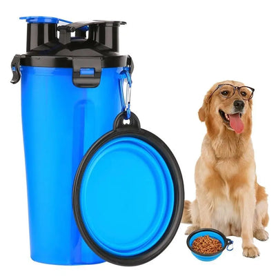 2 in 1 Dog Drinking Water Bottle with Bowls Pets