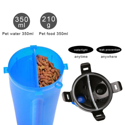 2 in 1 Dog Drinking Water Bottle with Bowls Pets