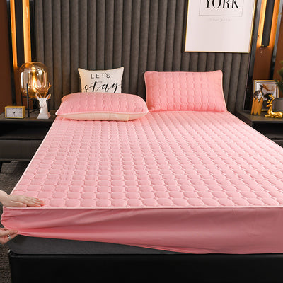 Drap-housse matelassé brossé style moderne, taie d'oreiller matelassée