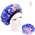 Bonnet de nuit en satin de soie imprimé beauté