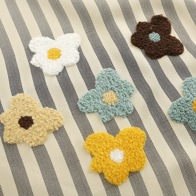 Flowers Vertical Striped Short Sleeves