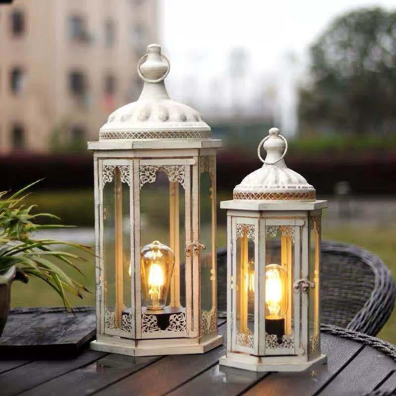 Home Outdoor Retro Wrought Iron Candle Holder