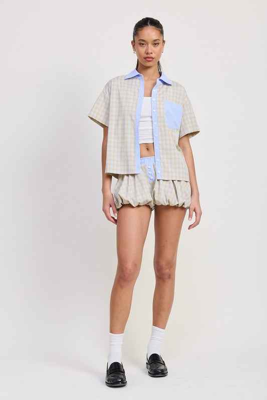 WOMEN'S MIX MEDIA OVERSIZED SHIRT