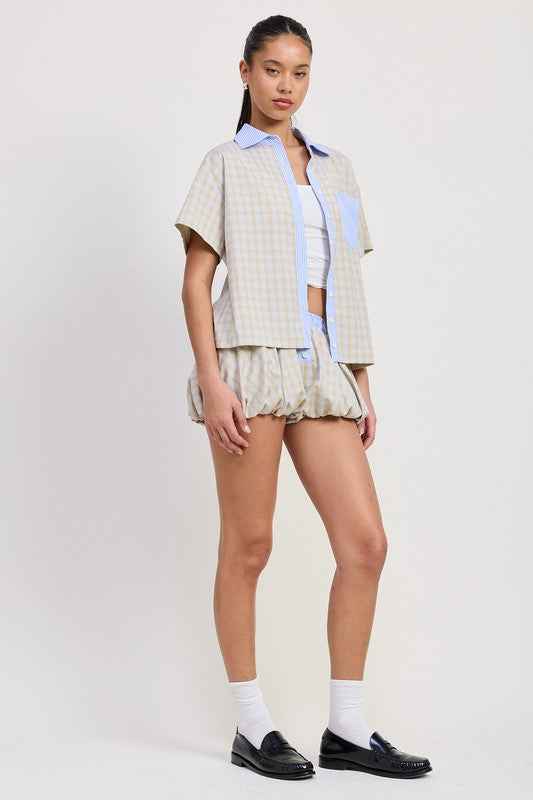 WOMEN'S MIX MEDIA OVERSIZED SHIRT