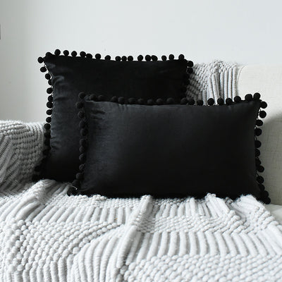 Fur ball velvet sofa cushion pillowcase