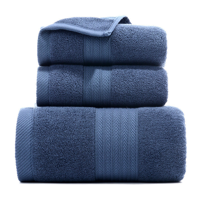 Ensemble de trois serviettes en pur coton avec serviette de bain pour les mains