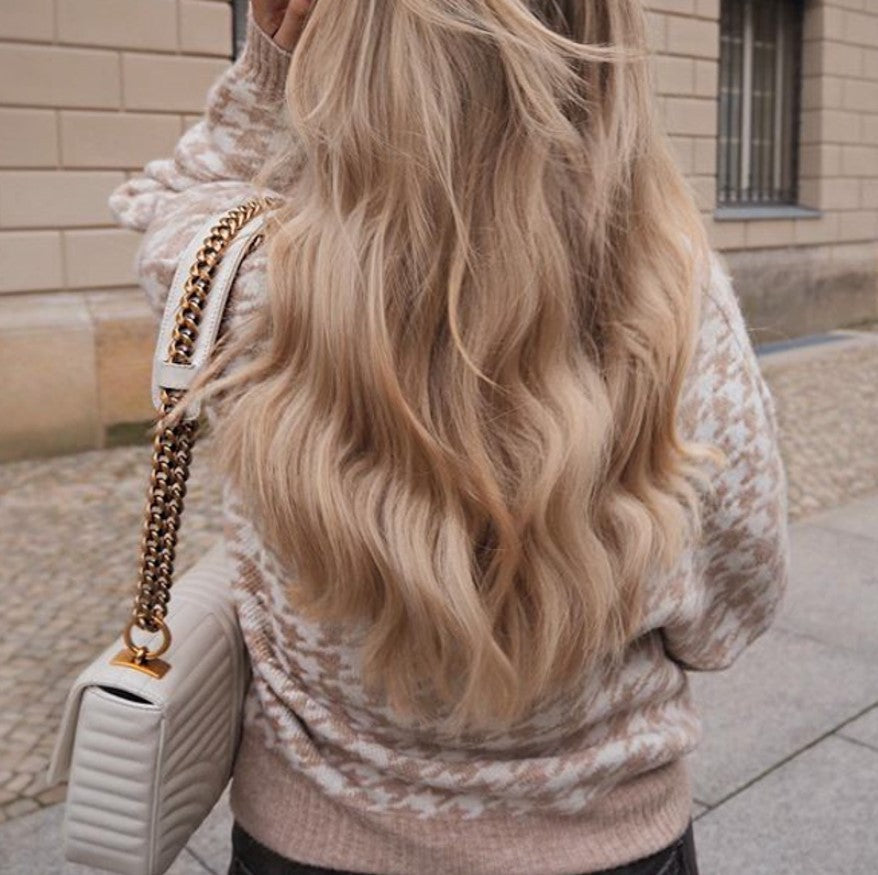 Houndstooth knit casual retro pullover sweater