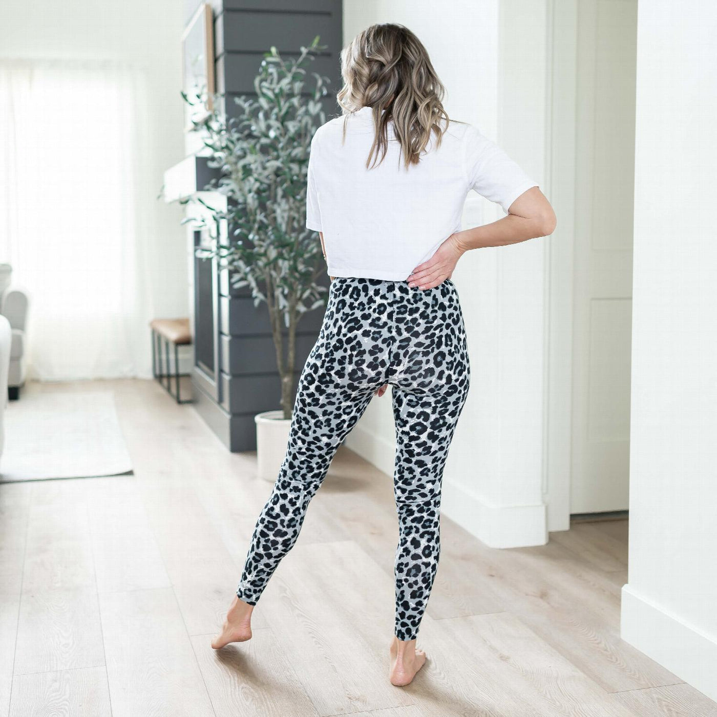 Brushed Microfiber Leopard Print Leggings - Firebrands