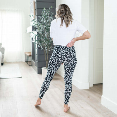 Brushed Microfiber Leopard Print Leggings - Firebrands